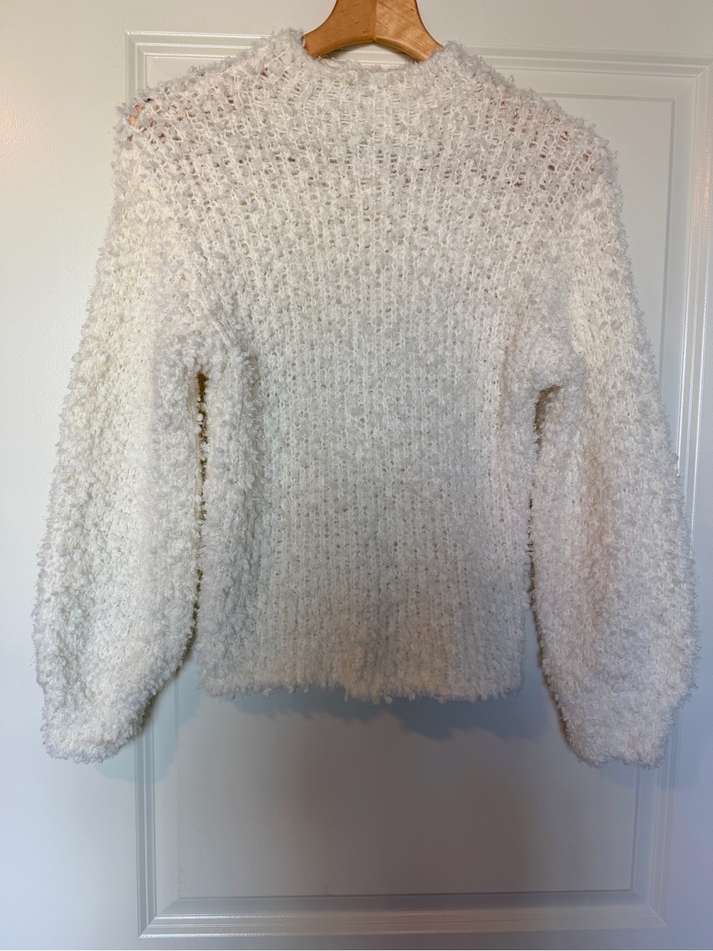 🔥 1.STATE Poodle Knit Fluffy Sweater Antique White XS NWOT